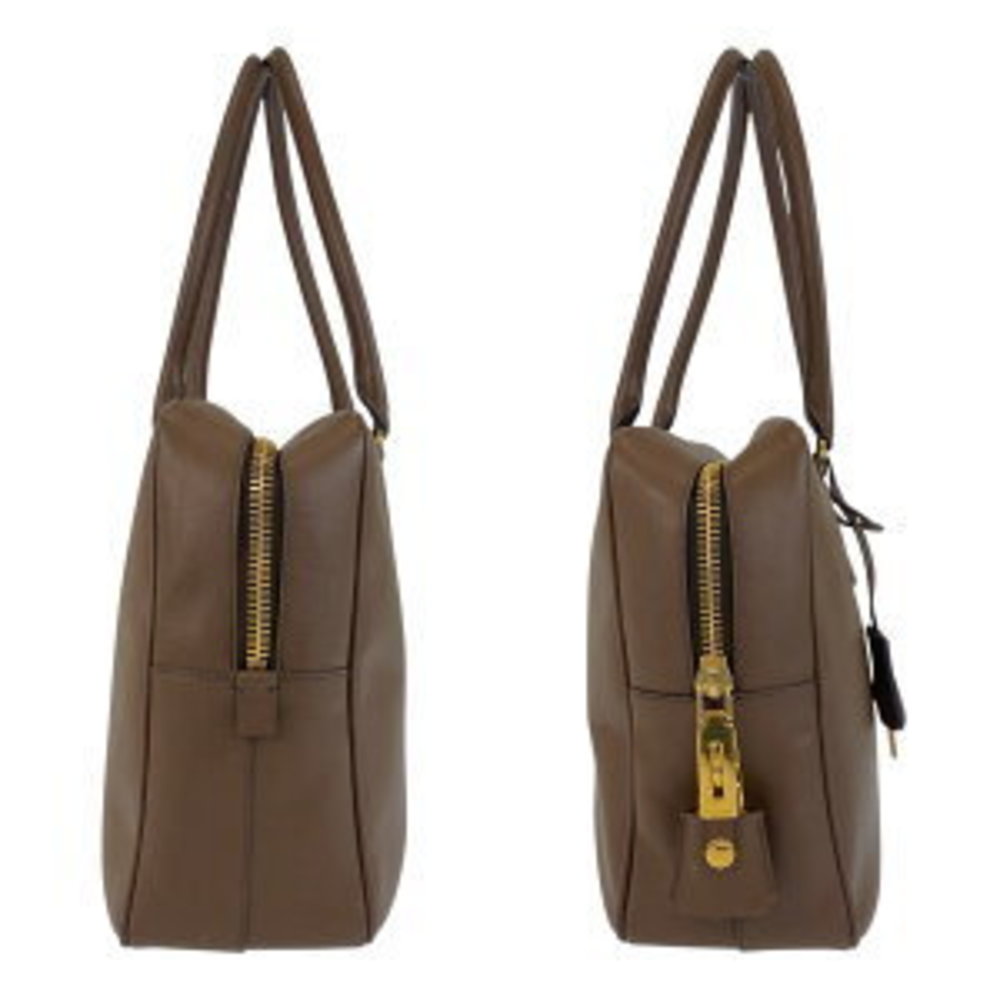 Prada Triangular Brown Leather Shoulder Bag - image 7